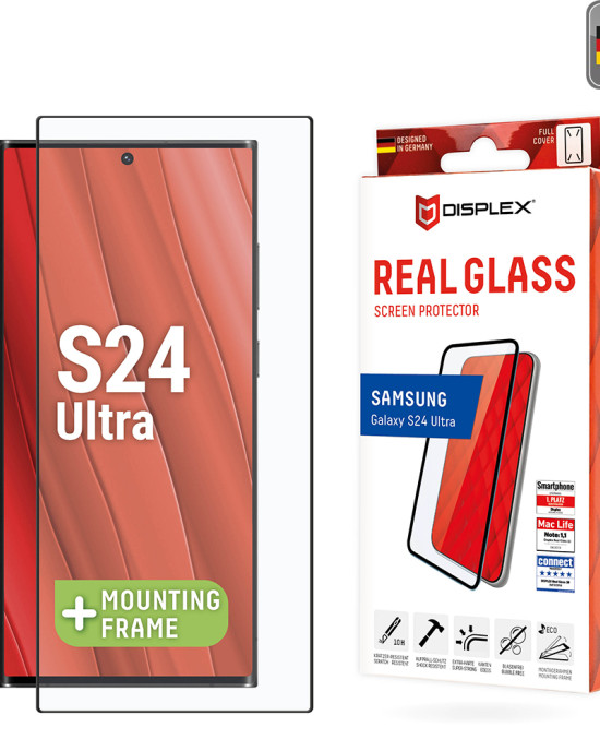 Displex - Premium Real Glass Full Cover - Samsung Galaxy S24 Ultra - Black
