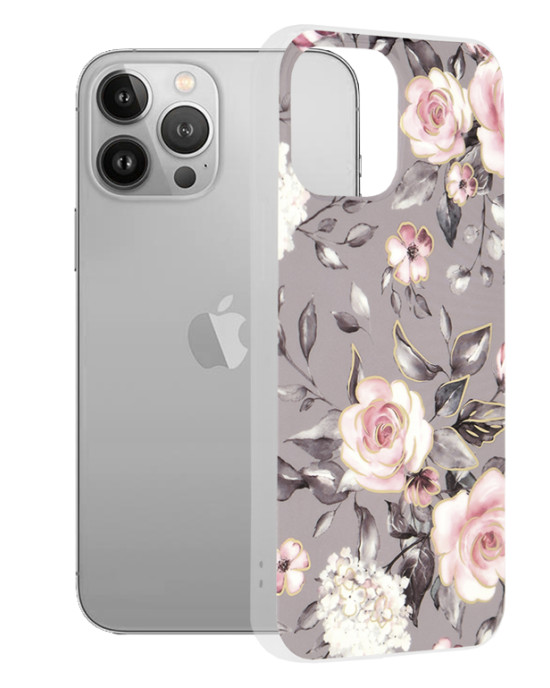 Techsuit - Marble Series - iPhone 13 Pro Max - Bloom of Ruth Gray