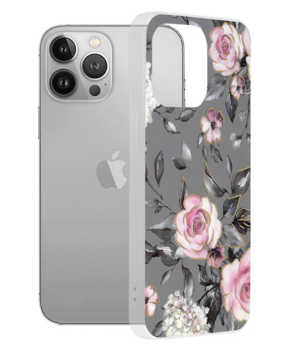 Techsuit - Marble Series - iPhone 13 Pro - Bloom of Ruth Gray