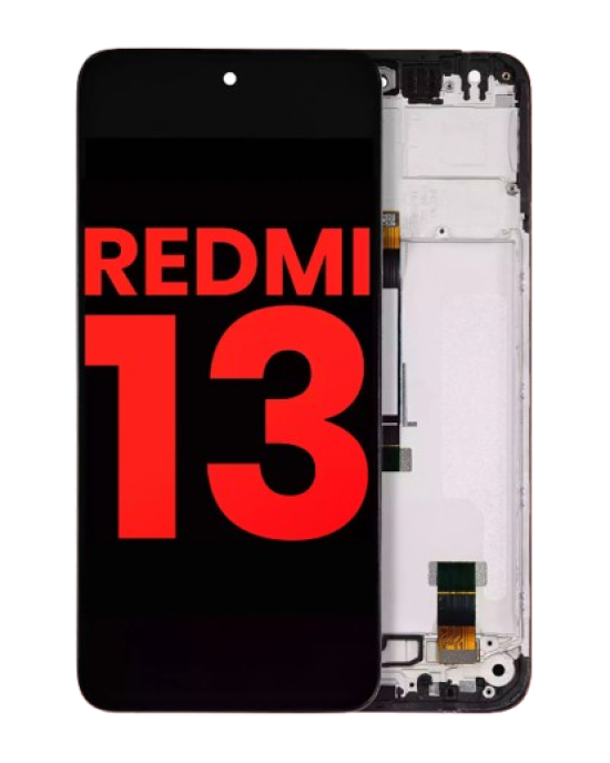 Οθόνη LCD και Μηχανισμός Αφής με Πλαίσιο για Xiaomi Redmi 13 4G / 5G & Redmi Note 13R - Full Assembly