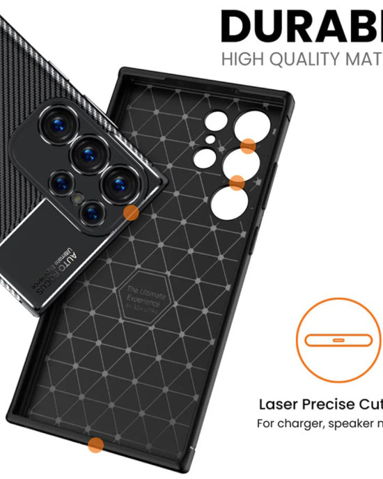 Techsuit - CarbonFiber - Samsung Galaxy S24 Ultra - Black