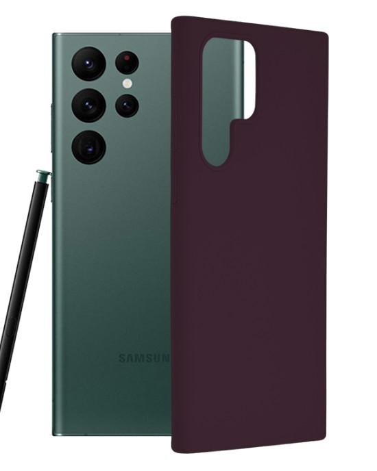 Techsuit - Soft Edge Silicone - Samsung Galaxy S22 Ultra - Plum Violet