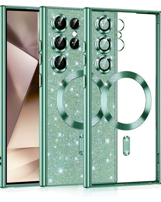 Techsuit - Luxury Glitter MagSafe - Samsung Galaxy S24 Ultra - Light Green
