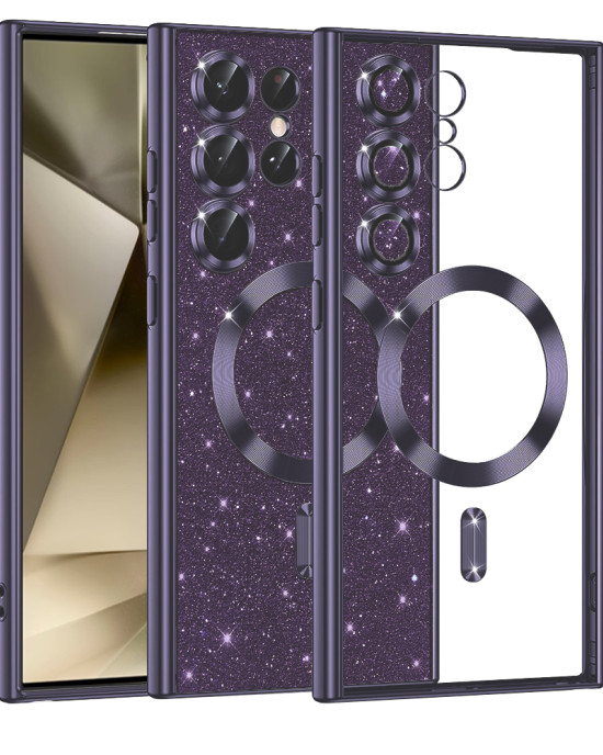 Techsuit - Luxury Glitter MagSafe - Samsung Galaxy S24 Ultra - Deep Purple