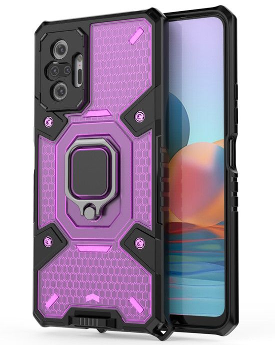 Techsuit - Honeycomb Armor - Xiaomi Redmi Note 10 Pro / Note 10 Pro Max - Rose-Violet