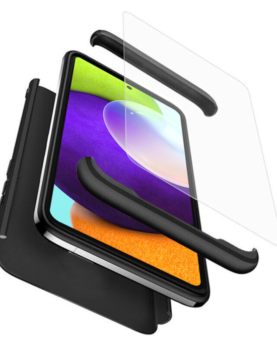 GKK - 360 Case + Screen Protector - Samsung Galaxy A52 4G / A52 5G / A52s 5G  - Black