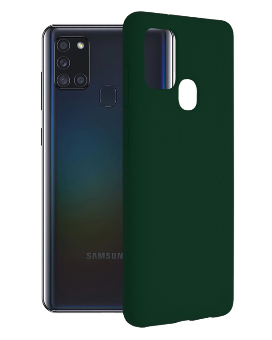 Techsuit - Soft Edge Silicone - Samsung Galaxy A21s - Dark Green
