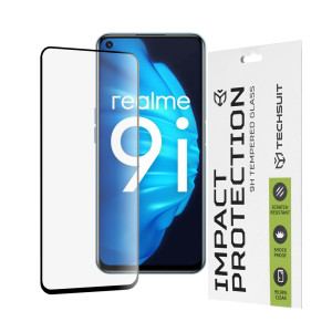 Techsuit - 111D Full Cover / Full Glue Glass - Realme 9i 4G / 9 5G / 9 Pro / Oppo A76 / A96 / OnePlus Nord CE 2 Lite 5G - Black