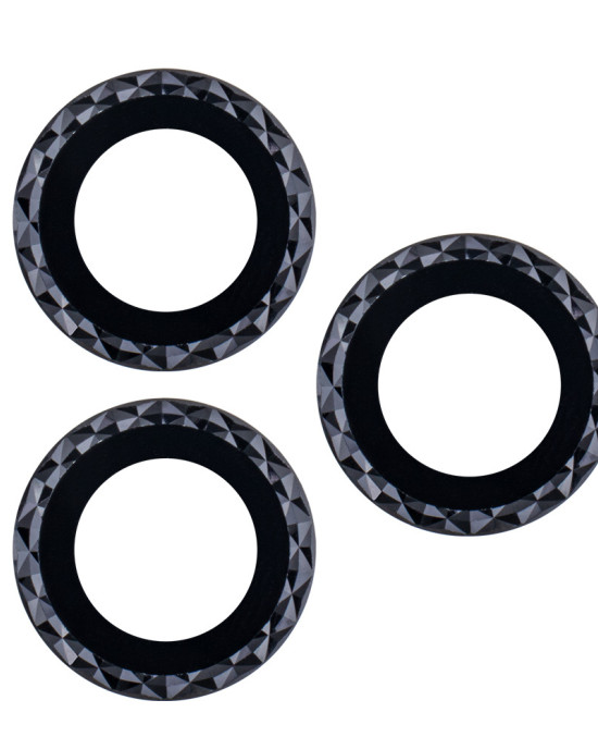 Set of lens glasses for iPhone 14 Pro 6,1" black rhombus (3 pcs)