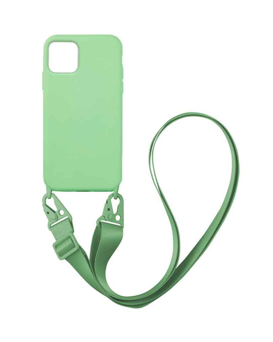 Θήκη Σιλικόνης με Strap CarryHang Sonique Apple iPhone 11 Πράσινο Σκούρο