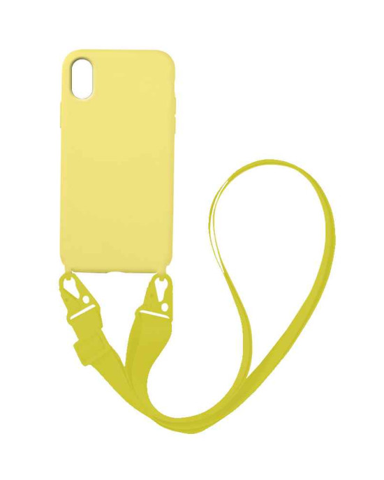 Θήκη Σιλικόνης με Strap CarryHang Sonique Apple iPhone XS MAX Κίτρινο