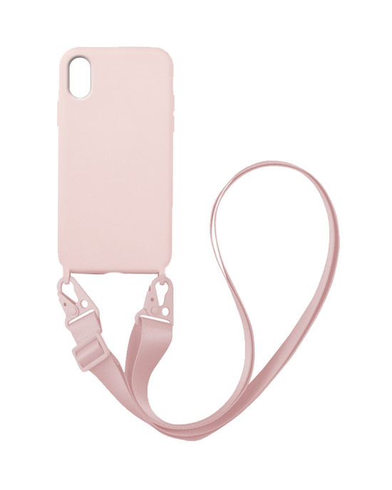 Θήκη Σιλικόνης με Strap CarryHang Sonique Apple iPhone XS MAX Ροζ