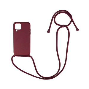 Θήκη Σιλικόνης με Κορδόνι CarryHang Sonique Samsung Galaxy A12 / Galaxy M12 Μπορντώ