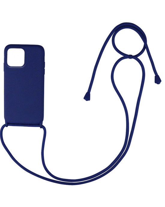 Θήκη Σιλικόνης με Κορδόνι CarryHang Sonique Apple iPhone 13 Pro Max Μπλε Σκούρο