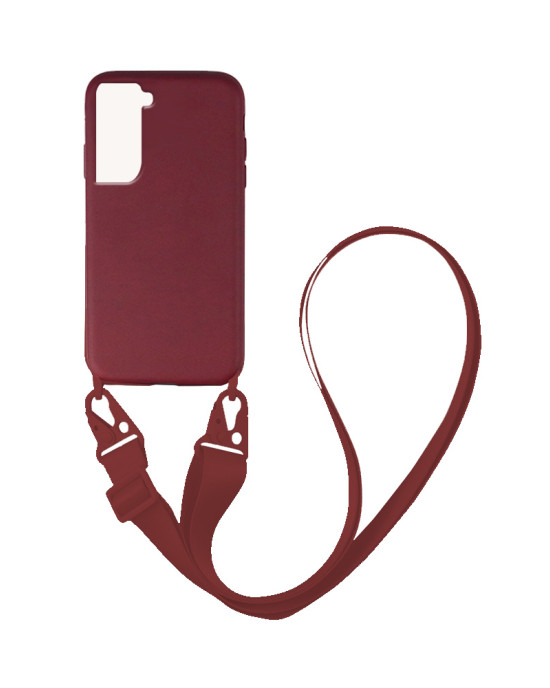 Θήκη Σιλικόνης με Strap CarryHang Sonique Samsung Galaxy S21 Plus Μπορντώ