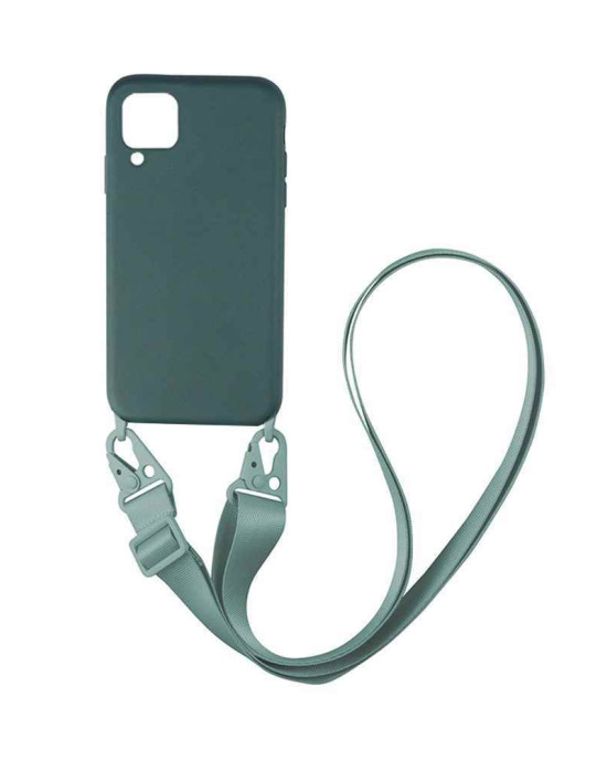 Θήκη Σιλικόνης με Strap CarryHang Sonique Samsung Galaxy A22 4G / Galaxy M32 4G / Galaxy M22 4G Πράσινο Σκούρο