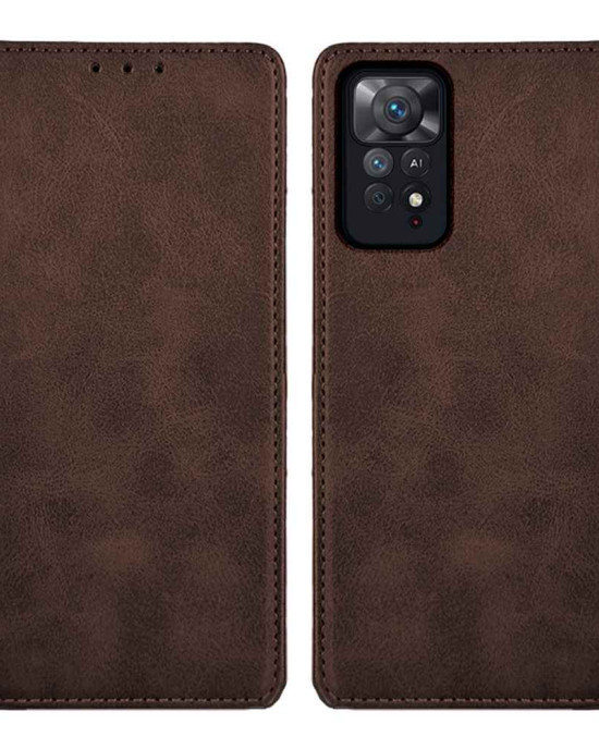 Θήκη Πορτοφόλι Vintage Magnet Wallet Sonique Xiaomi Redmi Note 11 Pro 4G/5G / Redmi Note 12 Pro 4G Καφέ