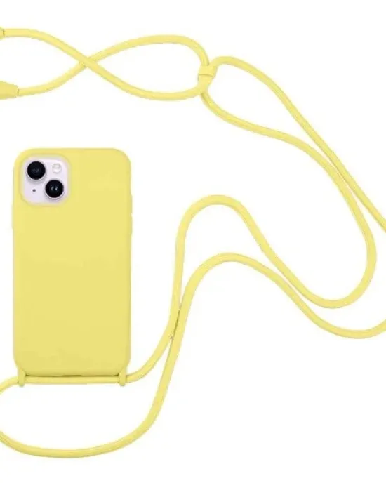 Θήκη Σιλικόνης με Κορδόνι CarryHang Sonique Apple iPhone 14 Κίτρινο