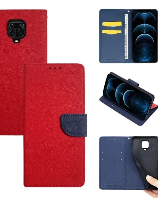 Θήκη Πορτοφόλι Sonique Trend Wallet Xiaomi Redmi Note 9S/9 Pro Κόκκινο / Σκούρο Μπλε