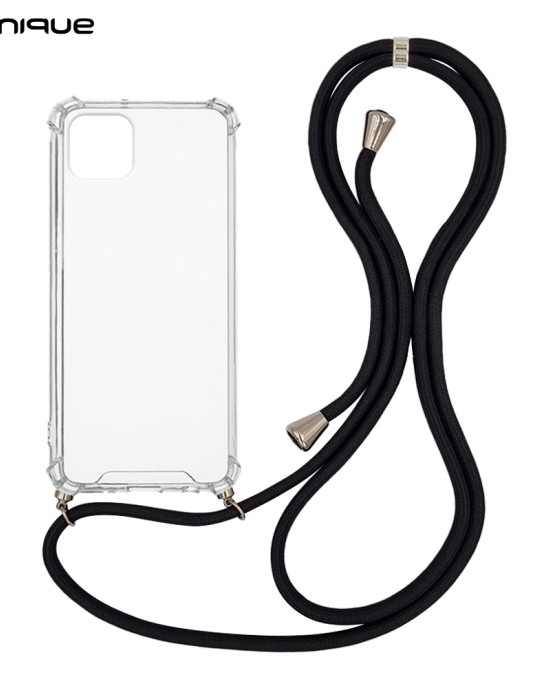 Θήκη Σιλικόνης με Κορδόνι Sonique Armor Clear Apple iPhone 11 Μαύρο