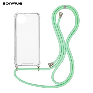 Θήκη Σιλικόνης με Κορδόνι Sonique Armor Clear Apple iPhone 11 Βεραμάν