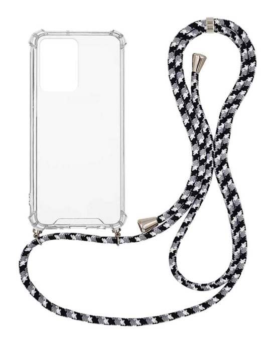 Θήκη Σιλικόνης με Κορδόνι Sonique Armor Clear Samsung Galaxy A53 5G Rainbow Μαύρο