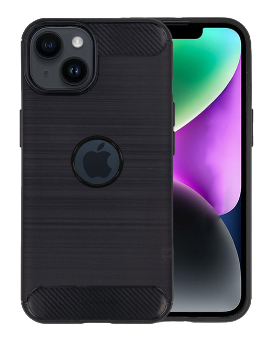 Θήκη Σιλικόνης Carbon TPU Fiber Brushed Apple iPhone 14 Plus Μαύρο - OEM - Μαύρο - iPhone 14 Plus