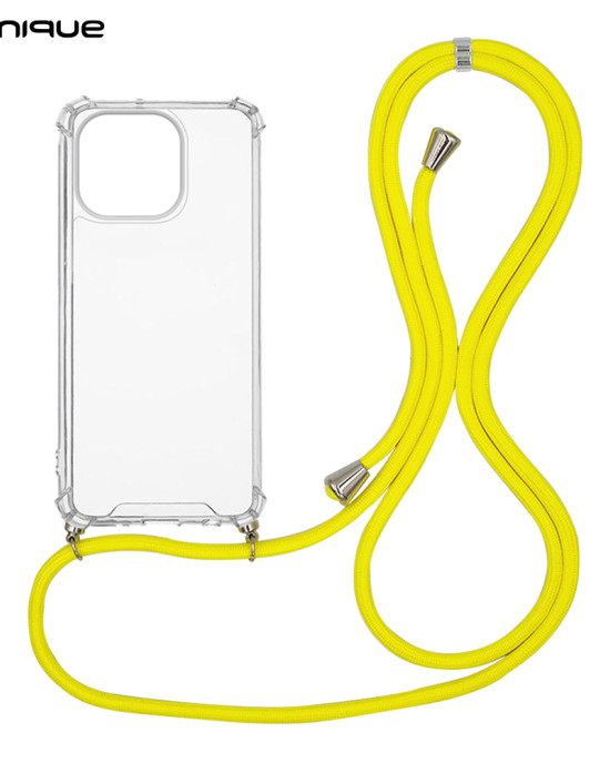 Θήκη Σιλικόνης με Κορδόνι Sonique Armor Clear Apple iPhone 14 Pro Κίτρινο