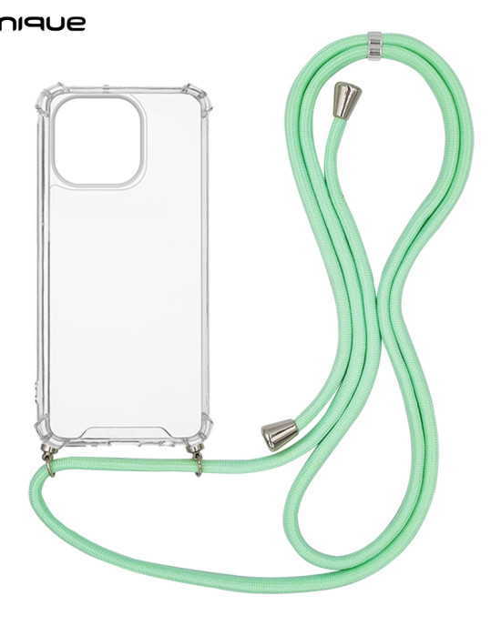 Θήκη Σιλικόνης με Κορδόνι Sonique Armor Clear Apple iPhone 14 Pro Βεραμάν