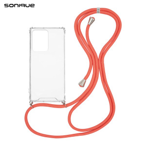 Θήκη Σιλικόνης με Κορδόνι Sonique Armor Clear Xiaomi Xiaomi 11T / Xiaomi 11T Pro Κοραλλί