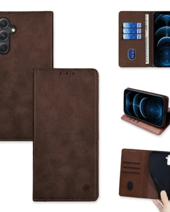 Θήκη Πορτοφόλι Vintage Magnet Wallet Sonique Samsung Galaxy A54 5G Καφέ