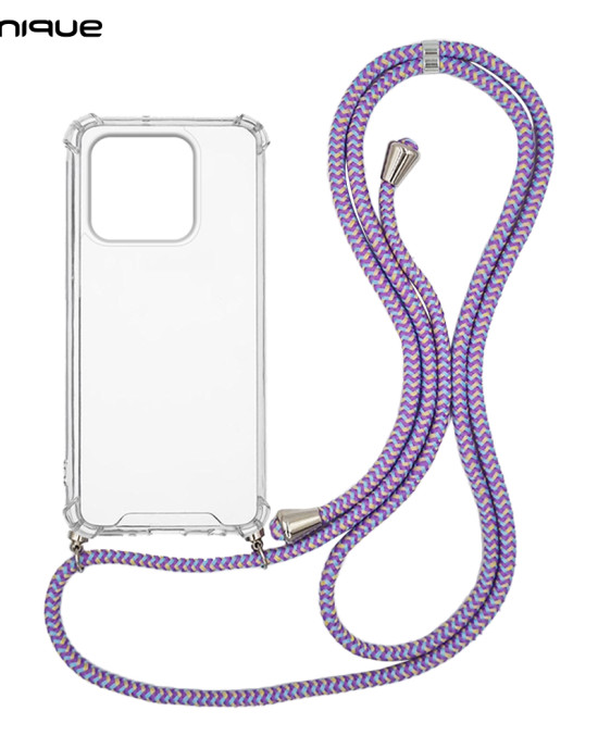 Θήκη Σιλικόνης με Κορδόνι Sonique Armor Clear Xiaomi Xiaomi 13 Pro 5G Rainbow Λιλά
