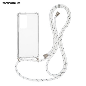 Θήκη Σιλικόνης με Κορδόνι Sonique Armor Clear Xiaomi Xiaomi 12T  / Xiaomi 12T Pro Rainbow Λευκό