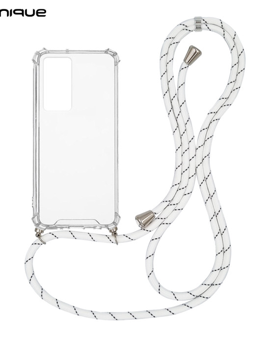 Θήκη Σιλικόνης με Κορδόνι Sonique Armor Clear Xiaomi Xiaomi 12T  / Xiaomi 12T Pro Rainbow Λευκό