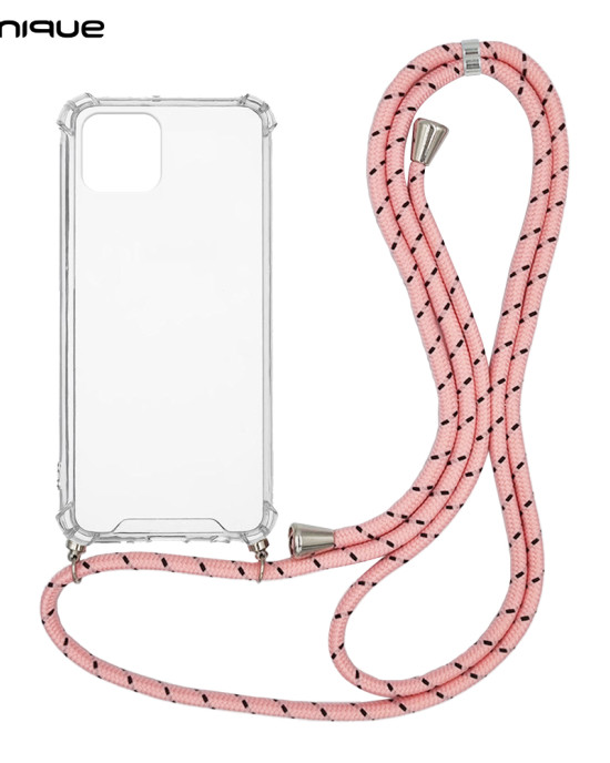Θήκη Σιλικόνης με Κορδόνι Sonique Armor Clear Samsung Galaxy M33 5G Rainbow Ροζ