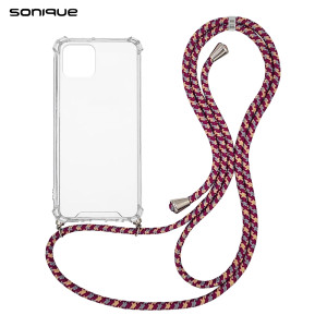 Θήκη Σιλικόνης με Κορδόνι Sonique Armor Clear Samsung Galaxy M33 5G Rainbow Μπορντό