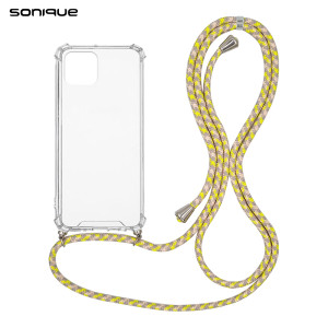 Θήκη Σιλικόνης με Κορδόνι Sonique Armor Clear Samsung Galaxy M33 5G Rainbow Κίτρινο