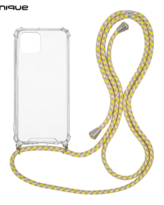 Θήκη Σιλικόνης με Κορδόνι Sonique Armor Clear Samsung Galaxy M33 5G Rainbow Κίτρινο