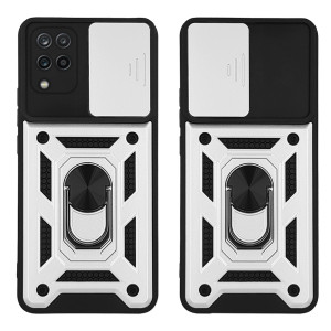 Θήκη Ring Armor CamPro Sonique για Samsung Galaxy A12 Ασημί