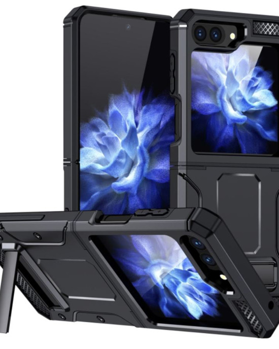Techsuit - Hybrid Armor Kickstand - Samsung Galaxy Z Flip5 - Black