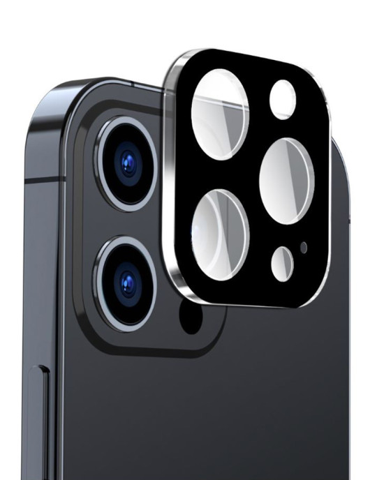 Techsuit - Full Camera Glass - iPhone 15 Pro / 15 Pro Max - Black