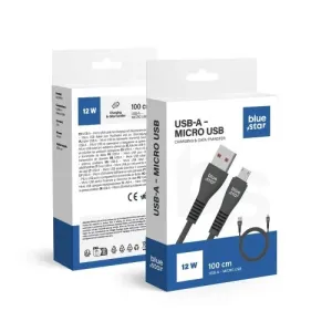 Cable Usb A To Micro Usb Blue Star 2A 1 M Dc99M Black	