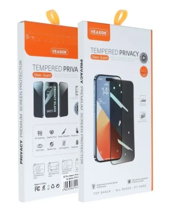 6D Pro Veason Privacy Glass - For Iphone 17 Black