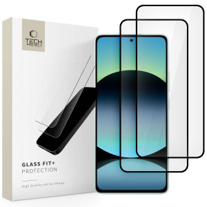 Tech-Protect FIT+ Full Glue Tempered Glass Μαύρο (Redmi Note 14 4G / Redmi Note 14 5G / Poco M7 Pro)