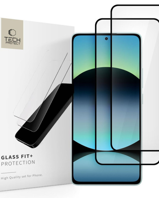 Tech-Protect FIT+ Full Glue Tempered Glass Μαύρο (Redmi Note 14 4G / Redmi Note 14 5G / Poco M7 Pro)