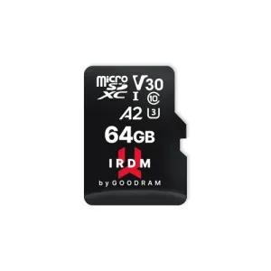 Goodram memory card irdm 64gb microsd uhs-i u3 v30 with adapter