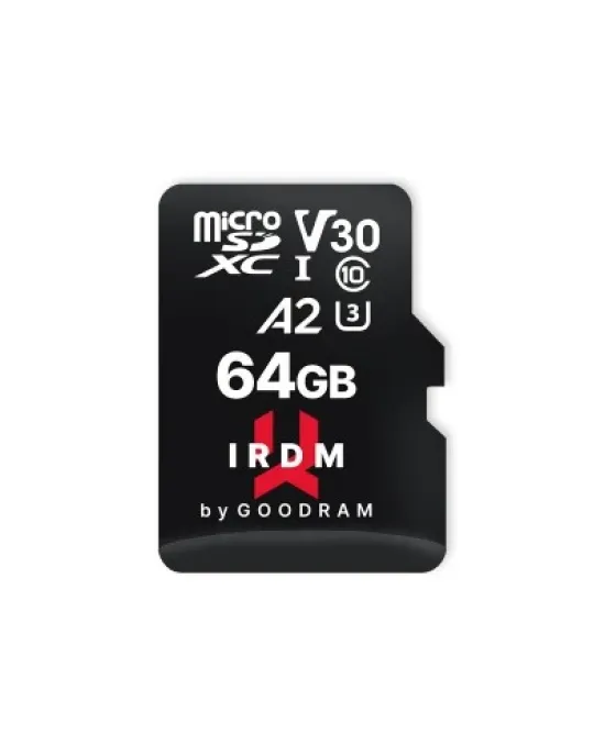 Goodram memory card irdm 64gb microsd uhs-i u3 v30 with adapter