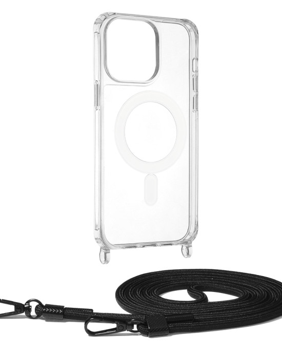 Techsuit - Acrylic MagSafe Crossbody - iPhone 14 Pro Max - Black