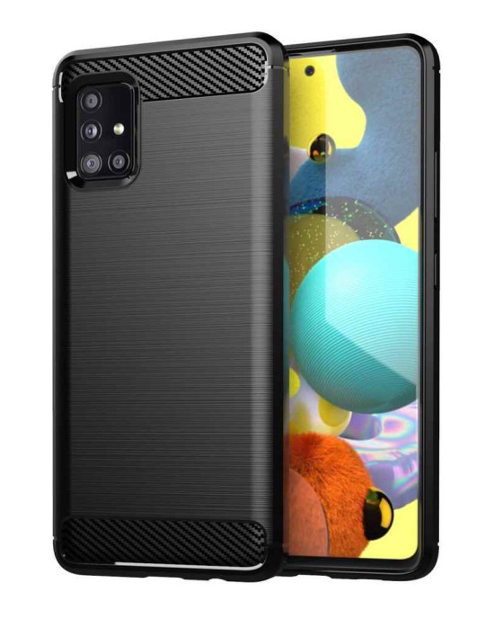 Powertech Θήκη Carbon Flex MOB-1544 για Samsung A71 5G, μαύρη