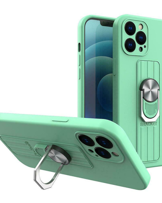 Hurtel Ring Back Cover Σιλικόνης Τιρκουάζ (iPhone 13)